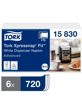 Tork Xpressnap Fit χαρτοπετσέτα συσκευής 21,3x16,5cm 4320τεμ