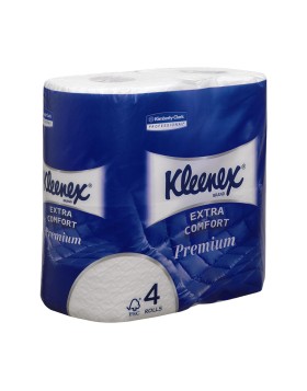 Kleenex toilet paper in roll 19,2m 4 rolls/pack.