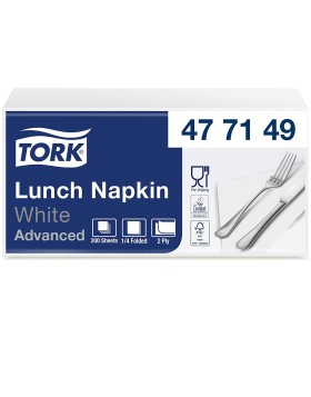 Tork χαρτοπετσέτα γεύματος πολυτελείας 1/4 33x33cm 200τεμ/πακ