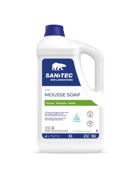 Sanitec Hands & Body soap in foam with White Talc fragrance 5L