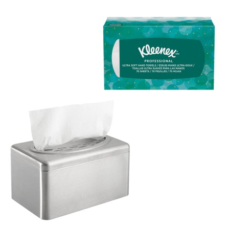 Kleenex Ultra Soft Pop-Up Hand Towel with stainless steel device Kimberly Clark